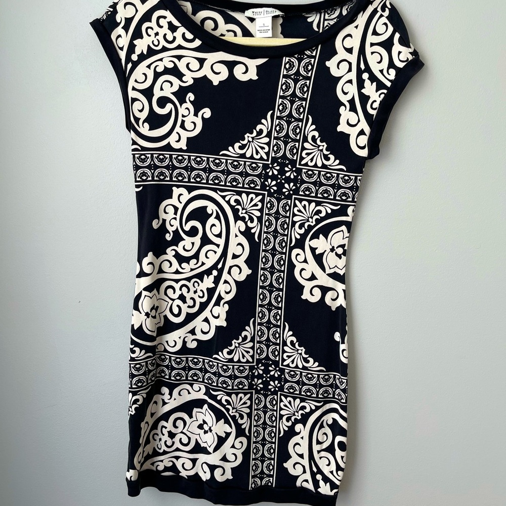 WHBM Small Black & White Dress